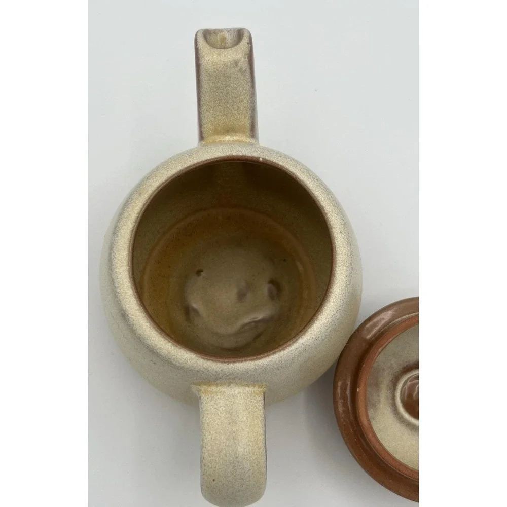 Frankoma Pottery Plainsman Gold Tea Pot Oklahoma Clay 6J Sand Colors Vintage EUC